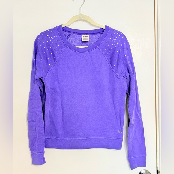 PINK Victoria's Secret Sweaters - PINK Victoria's Secret Purple Crew Neck Sweater